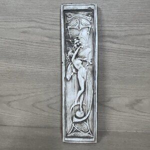 Art Nouveau Plaque Shakespeare Relief Born to Speak All Myrth Plaster